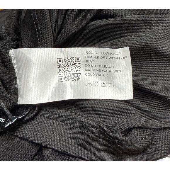 NWT Cider Black Sexy Cut Out Top Plus Size 3XL Ruching Sheer Shoulder Club - Picture 6 of 6